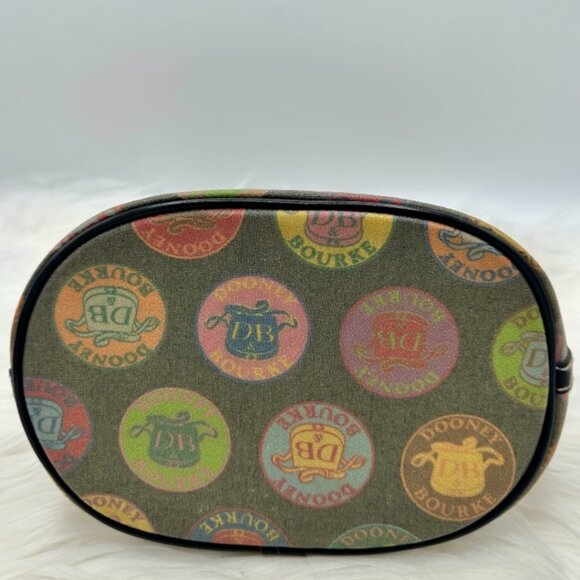 💰SALE💰 Dooney & Bourke Y2K Multi-Color Logo Circles Canvas Hobo Shoulder Bag - Picture 6 of 16